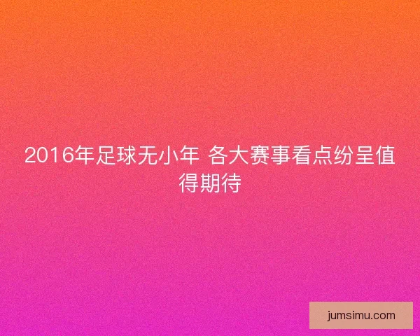 2016年足球无小年 各大赛事看点纷呈值得期待