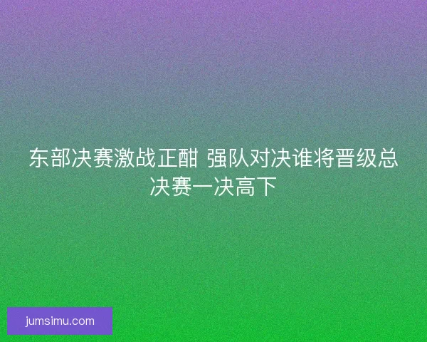 东部决赛激战正酣 强队对决谁将晋级总决赛一决高下